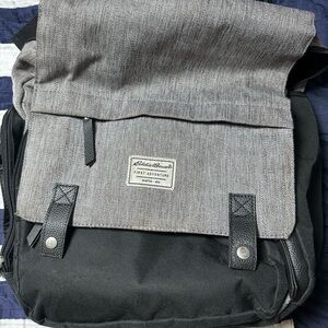 Eddie Bauer Black and Gray Men's Messenger Bag
